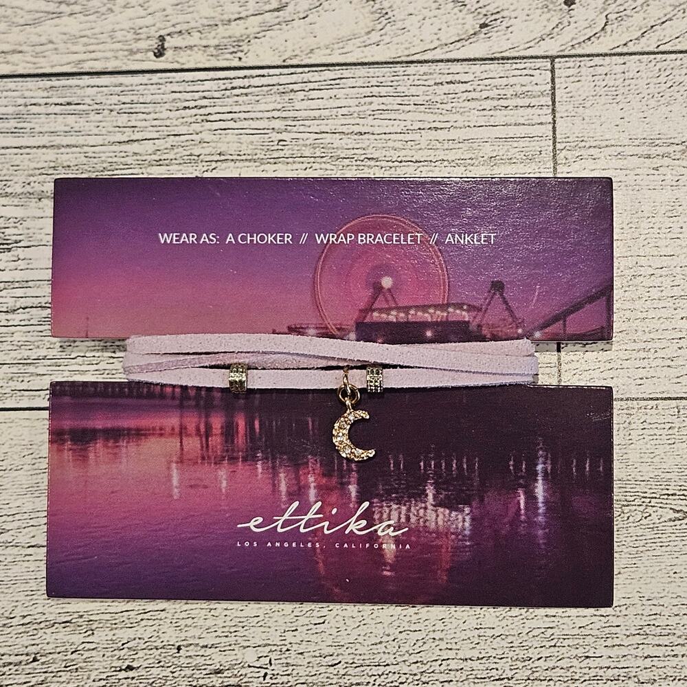 Ettika Moon‎ Charm Choker Wrap Bracelet Anklet Purple Vegan Suede Festival Boho